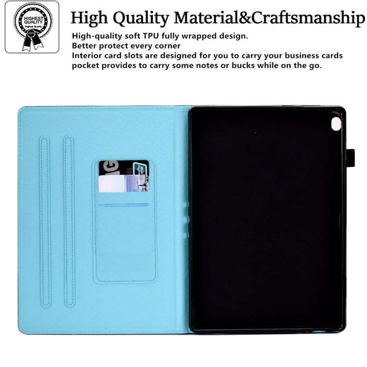 For Lenovo Tab M10 Sewing Pen Slot Leather Tablet Case(Night Wolf)
