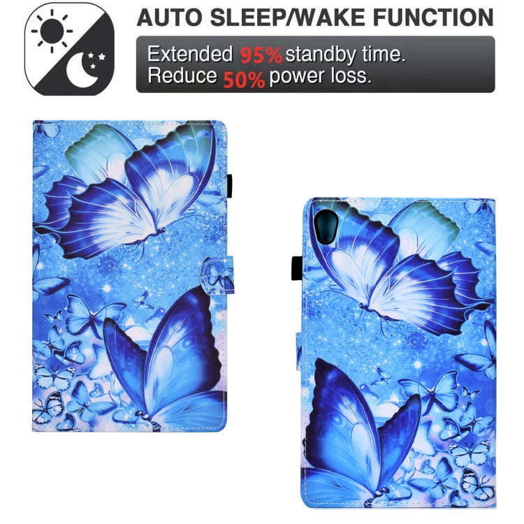For Lenovo Tab M10 HD 2ND X306X Sewing Pen Slot Leather Tablet Case(Butterflies)