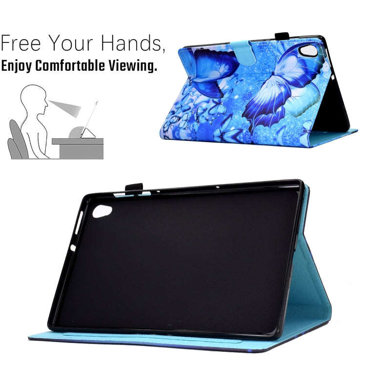For Lenovo Tab M10 HD 2ND X306X Sewing Pen Slot Leather Tablet Case(Butterflies)