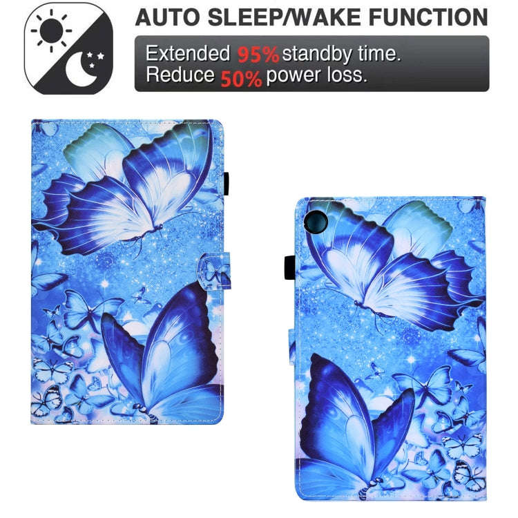 For Lenovo Tab M10 Plus Sewing Pen Slot Leather Tablet Case(Butterflies)