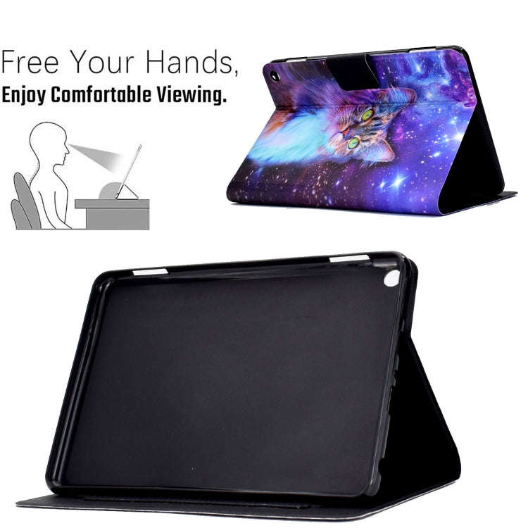 For Amazon Kindle Fire HD 8 2020 Electric Pressed TPU Leather Tablet Case(Star Cat)