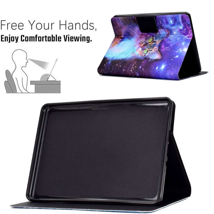 For Amazon Kindle Paperwhite 4 / 3 / 2 / 1 Electric Pressed TPU Leather Tablet Case(Star Cat)