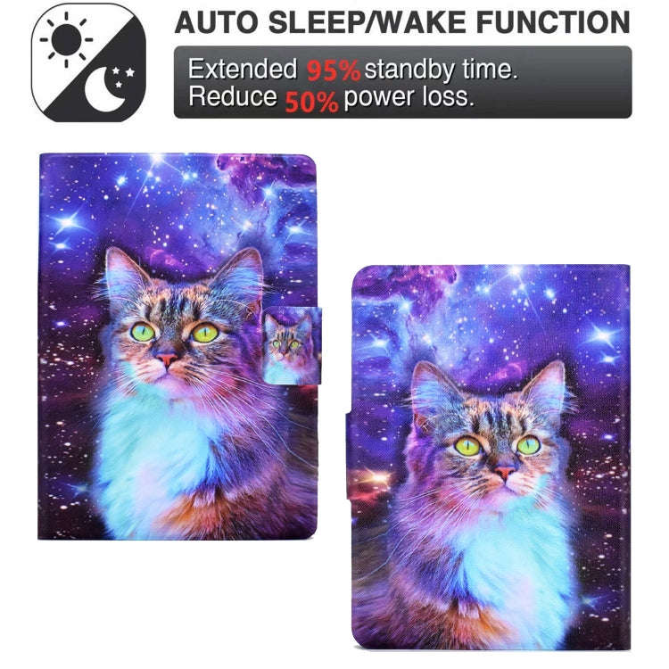 For Amazon Kindle Paperwhite 4 / 3 / 2 / 1 Electric Pressed TPU Leather Tablet Case(Star Cat)
