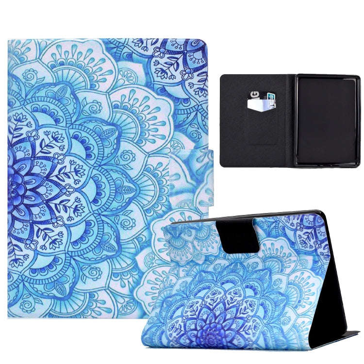 For Amazon Kindle Paperwhite 5 Electric Pressed TPU Leather Tablet Case(Green Flower)