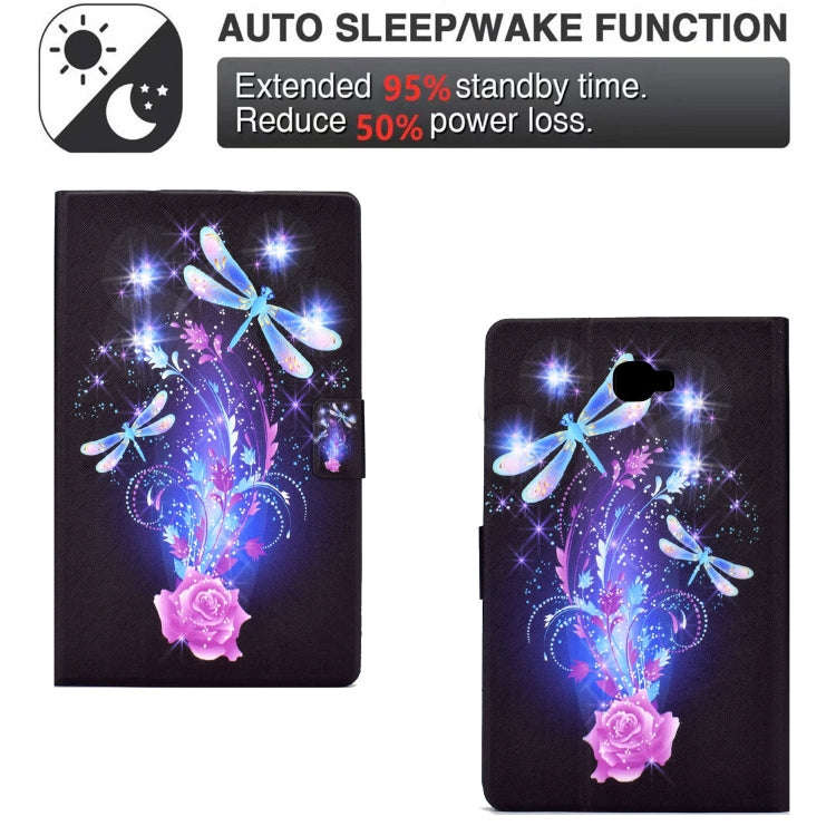 For Samsung Galaxy Tab A 10.1 2016 Electric Pressed TPU Leather Tablet Case(Butterfly)
