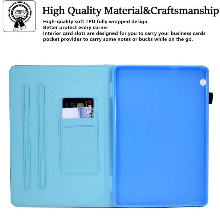 For Huawei MediaPad T3 10 Sewing Pen Slot Leather Tablet Case(Night Wolf)