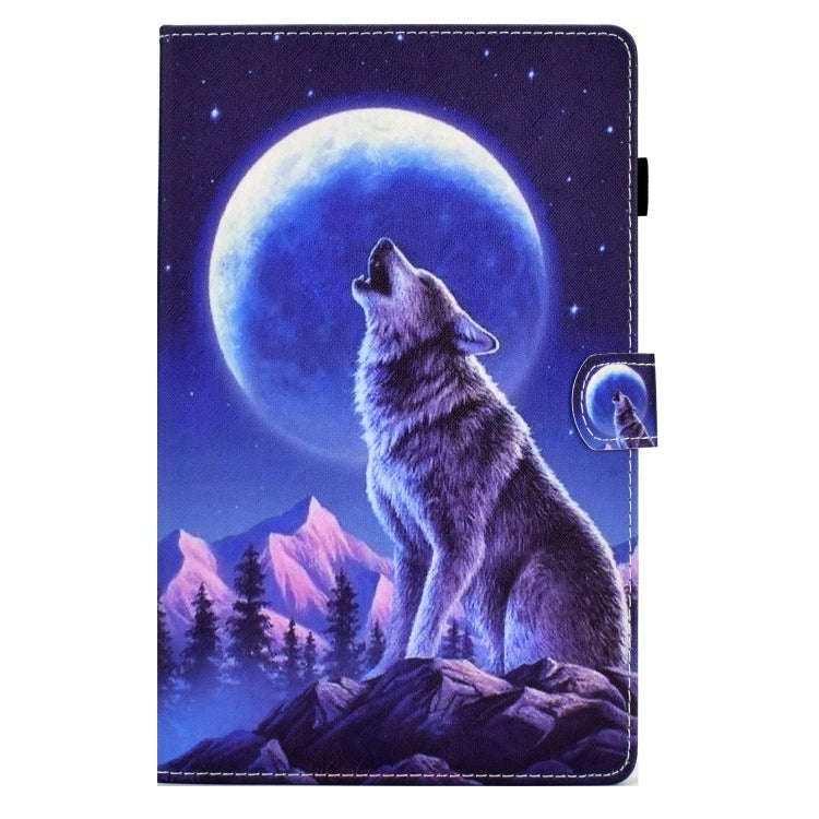 For Huawei MatePad T 10s Sewing Pen Slot Leather Tablet Case(Night Wolf)