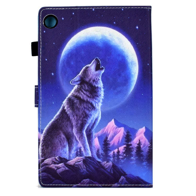 For Huawei MatePad T 10s Sewing Pen Slot Leather Tablet Case(Night Wolf)