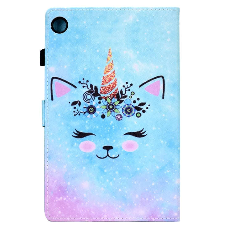For Huawei MatePad T 10s Sewing Pen Slot Leather Tablet Case(Wildebeest)