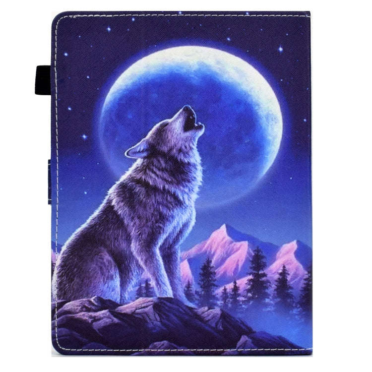 For 7 inch Tablet Sewing Pen Slot Leather Tablet Case(Night Wolf)