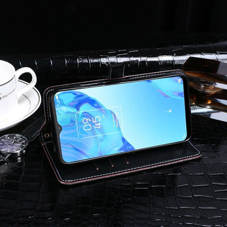 For TCL 20B idewei Crocodile Texture Horizontal Flip Leather Phone Case(Black)