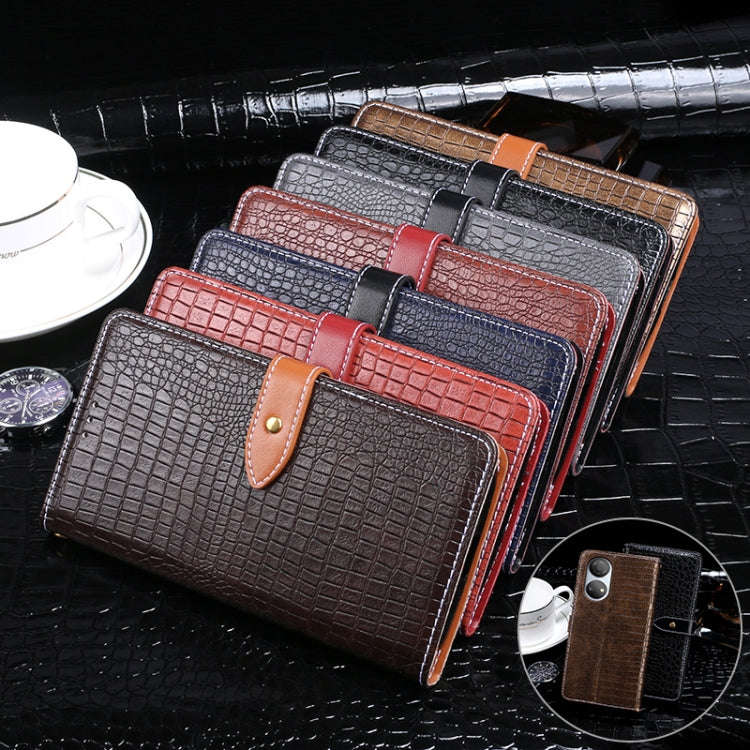 For Honor Play 30 Plus idewei Crocodile Texture Horizontal Flip Leather Phone Case(Black)
