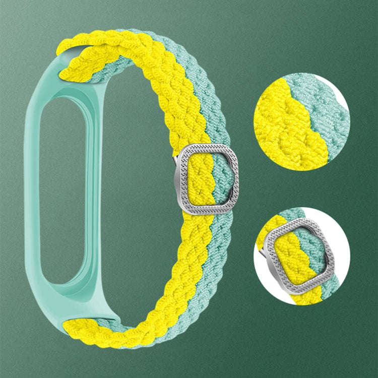 For Xiaomi Mi Band 6 / 5 Stripe Braided Watch Band(Red White)