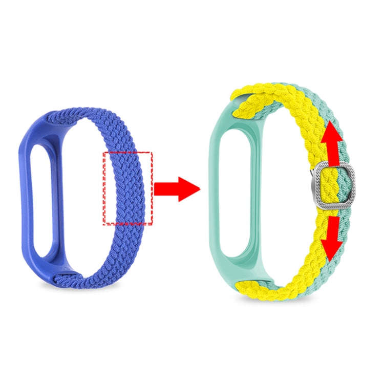 For Xiaomi Mi Band 4 / 3 Stripe Braided Watch Band(Red White Black)