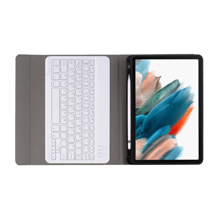 A08B Bluetooth Keyboard Leather Case with Holder & TPU Pen Slot For Samsung Galaxy Tab A8 10.5 20...