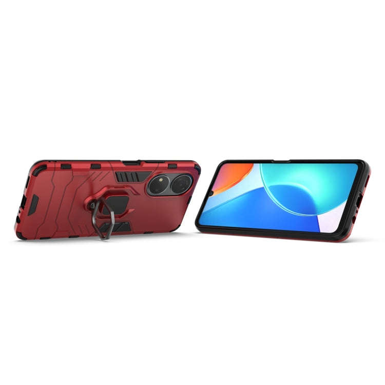 For Honor Play 30 Plus Shockproof PC + TPU Holder Phone Case(Red)