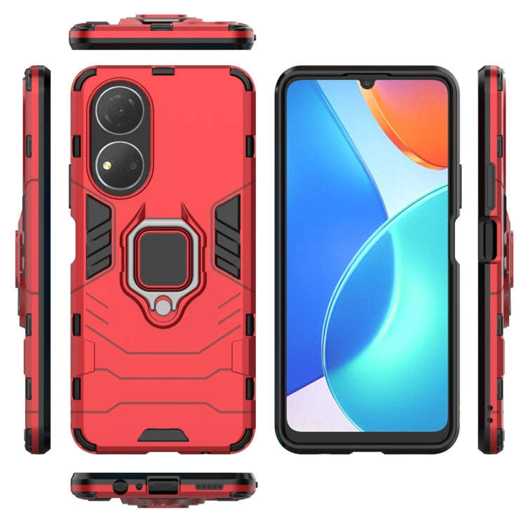 For Honor Play 30 Plus Shockproof PC + TPU Holder Phone Case(Red)
