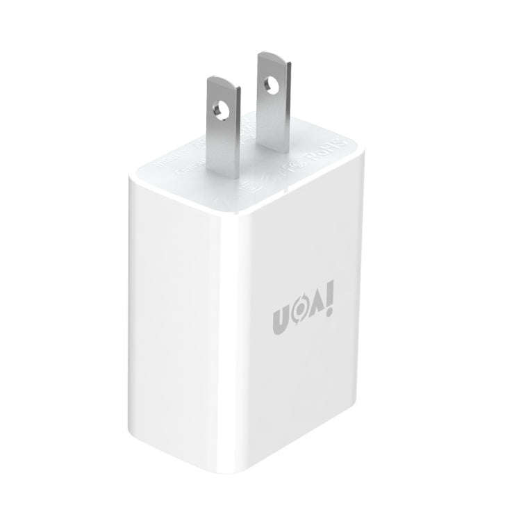 IVON AD-33 2 in 1 2.1A Single USB Port Travel Charger + 1m USB to Micro USB Data Cable Set, US Pl...