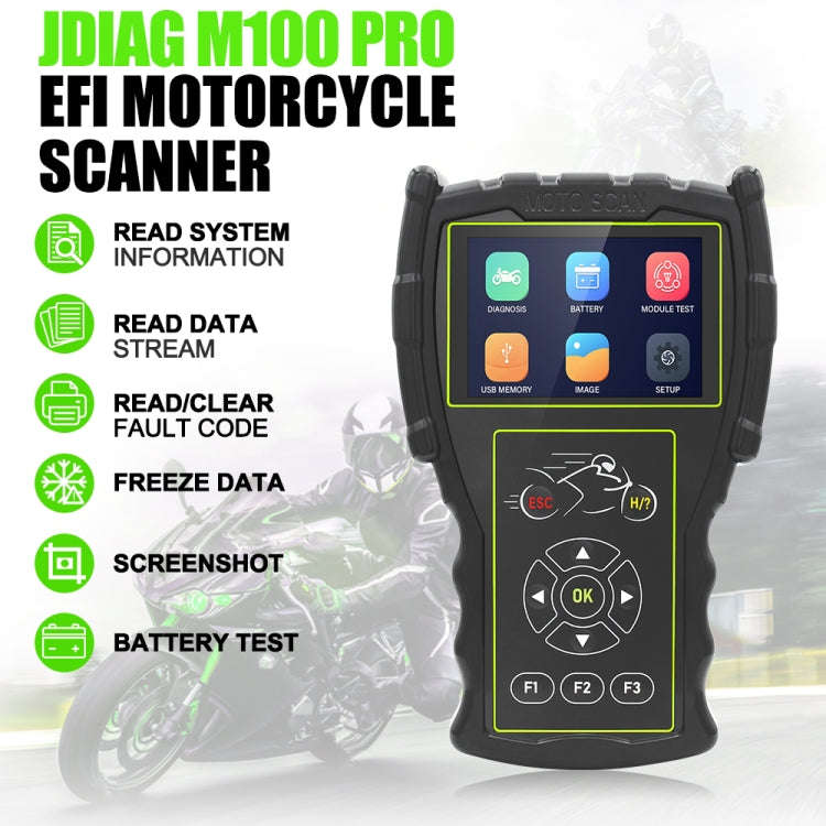 JDiag M100 PRO Intelligent Motorcycle Electronic Fuel Injection System Diagnostic Instrument, Ful...