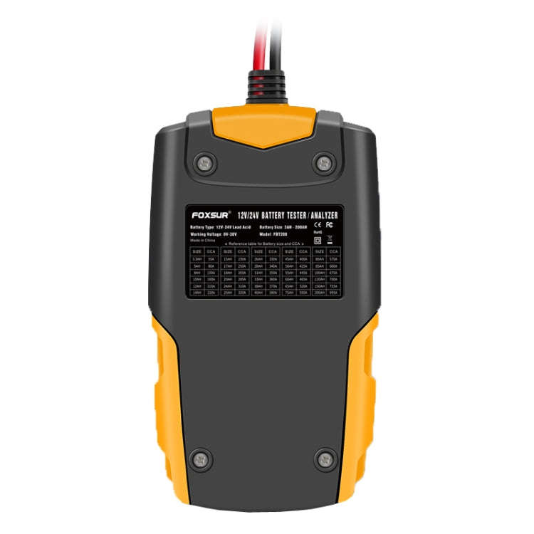FOXSUR FBT200 12V / 24V Car Battery Tester(Orange)