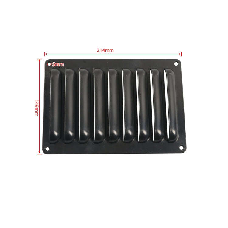 A6786 214x149mm RV / Bus Grille Vent Panel with Screws(Black)