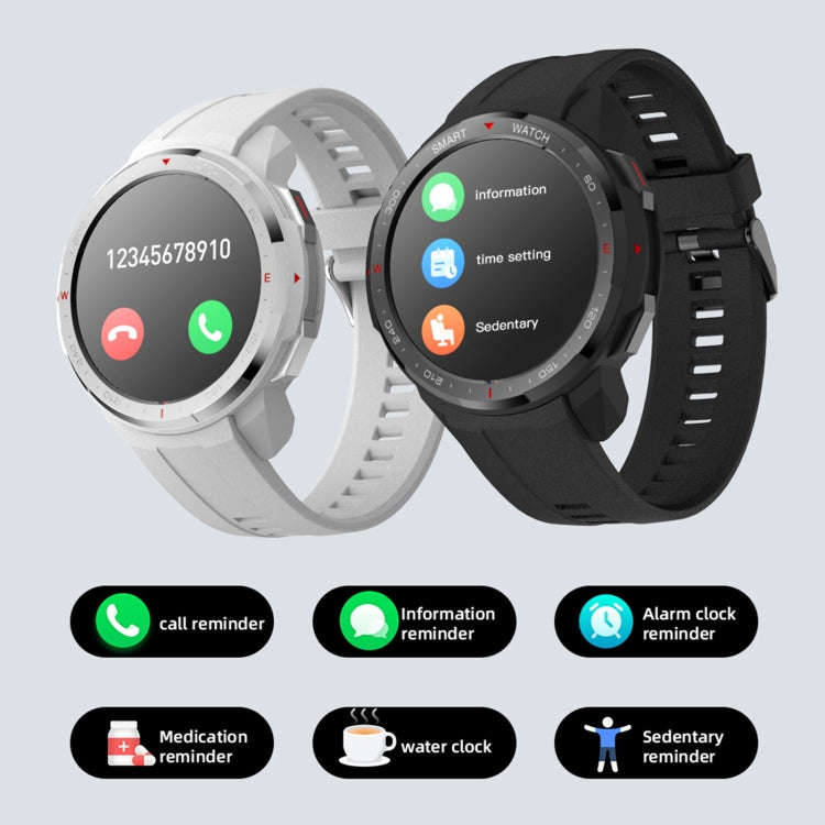 MT12 1.28 inch TFT Screen Smart Watch, Support Bluetooth Call & 8G Memory(Silver)
