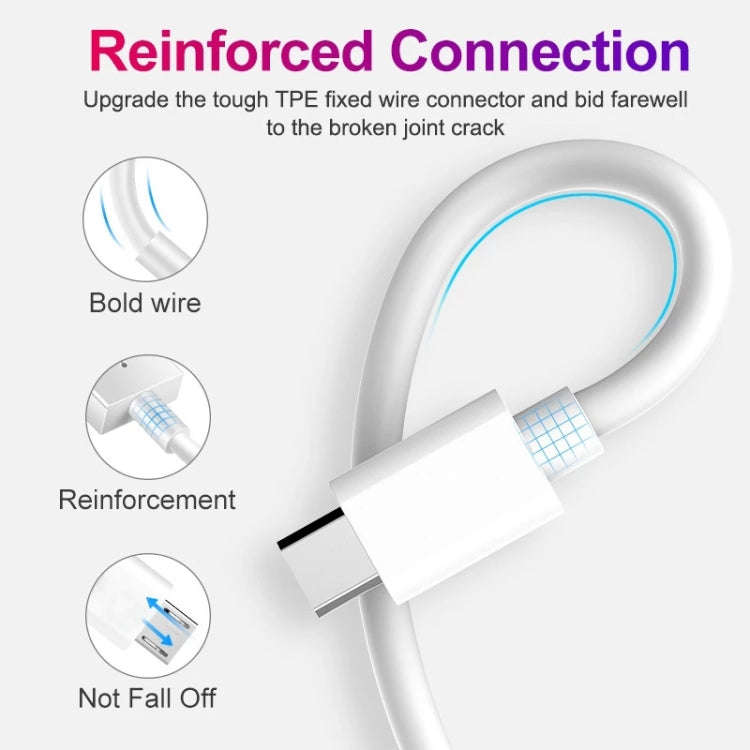 USB to USB-C / Type-C Copper Core Charging Cable, Cable Length:50cm(White)