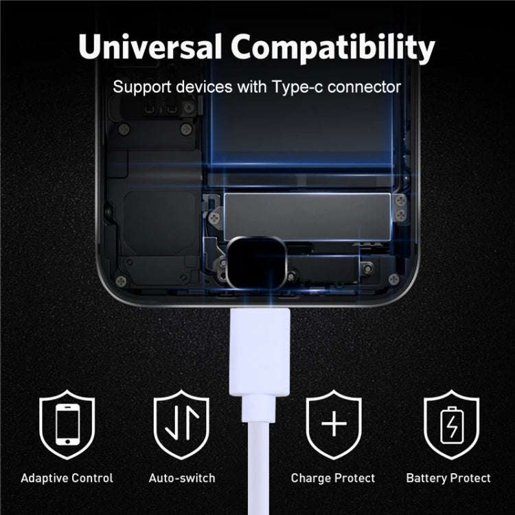 USB to USB-C / Type-C Copper Core Charging Cable, Cable Length:50cm(White)