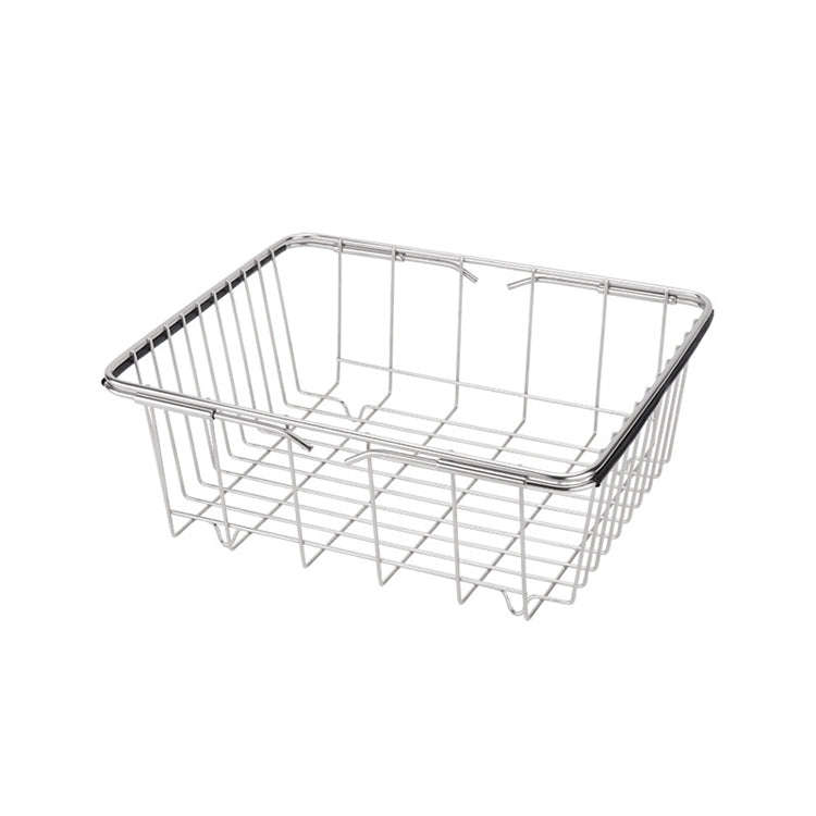 Kitchen Dish Drainer Sink Drain Basket Washing Vegetable Fruit Drying Holder Stainless Steel Adju...