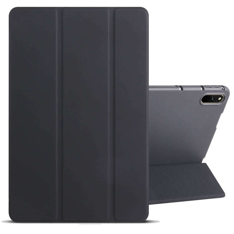 For Huawei Matepad 11 2021 3-folding Honeycomb TPU Leather Tablet Case(Black)