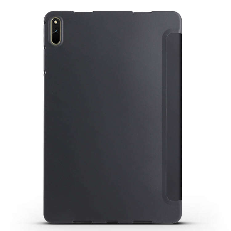 For Huawei Matepad 11 2021 3-folding Honeycomb TPU Leather Tablet Case(Black)