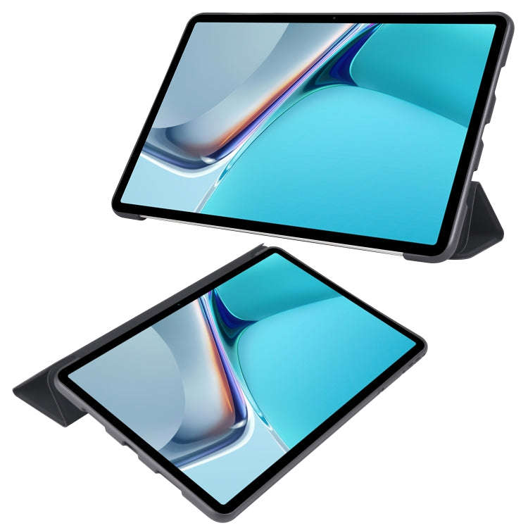 For Huawei Matepad 11 2021 3-folding Honeycomb TPU Leather Tablet Case(Black)