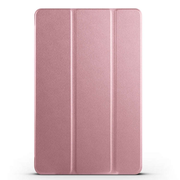 For Huawei Matepad 11 2021 3-folding Honeycomb TPU Leather Tablet Case(Rose Gold)