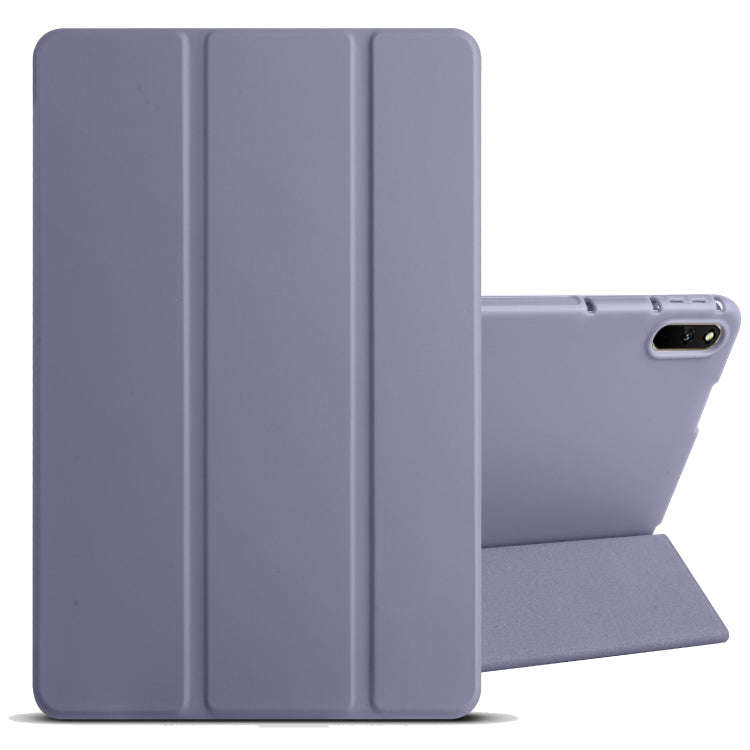 For Huawei Matepad 11 2021 3-folding Honeycomb TPU Leather Tablet Case(Purple)