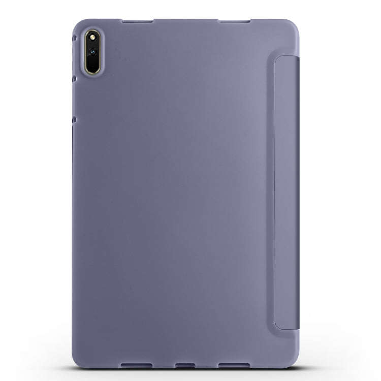 For Huawei Matepad 11 2021 3-folding Honeycomb TPU Leather Tablet Case(Purple)