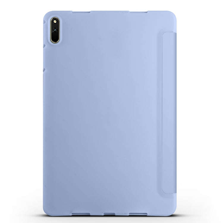 For Huawei Matepad 11 2021 3-folding Honeycomb TPU Leather Tablet Case(Baby Blue)