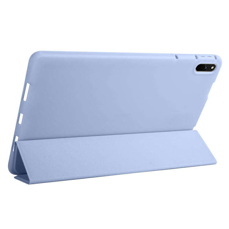 For Huawei Matepad 11 2021 3-folding Honeycomb TPU Leather Tablet Case(Baby Blue)