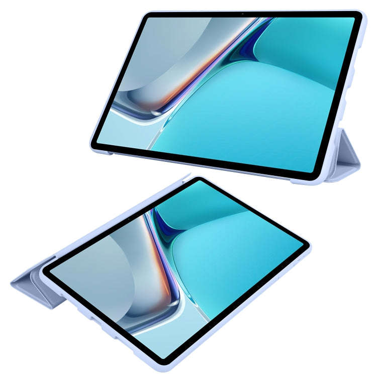 For Huawei Matepad 11 2021 3-folding Honeycomb TPU Leather Tablet Case(Baby Blue)