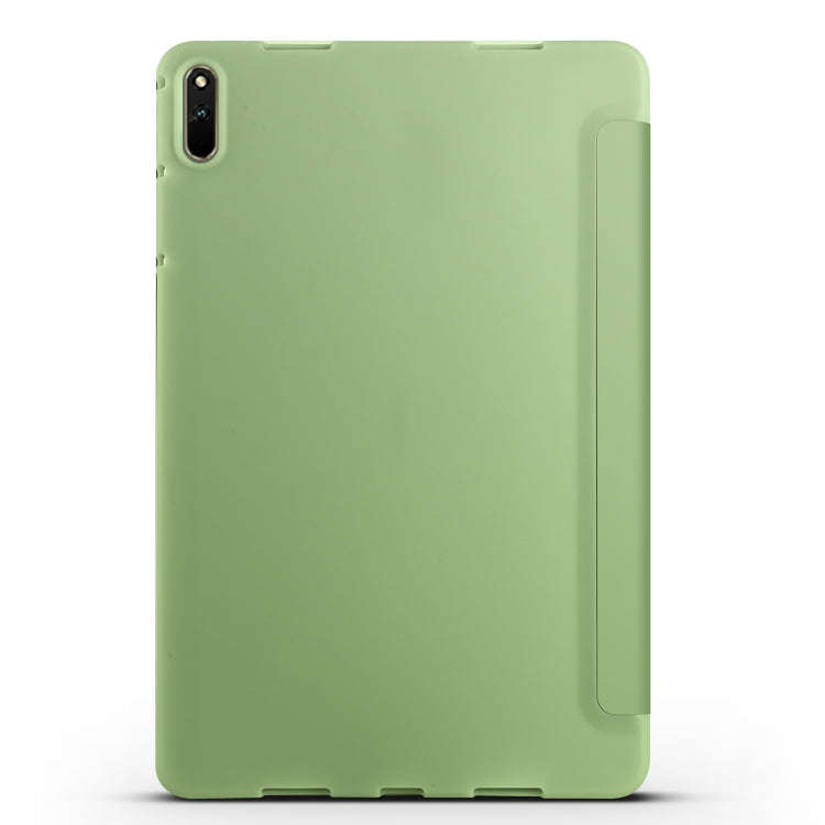 For Huawei Matepad 11 2021 3-folding Honeycomb TPU Leather Tablet Case(Green)