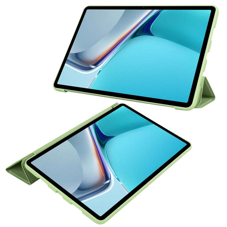 For Huawei Matepad 11 2021 3-folding Honeycomb TPU Leather Tablet Case(Green)