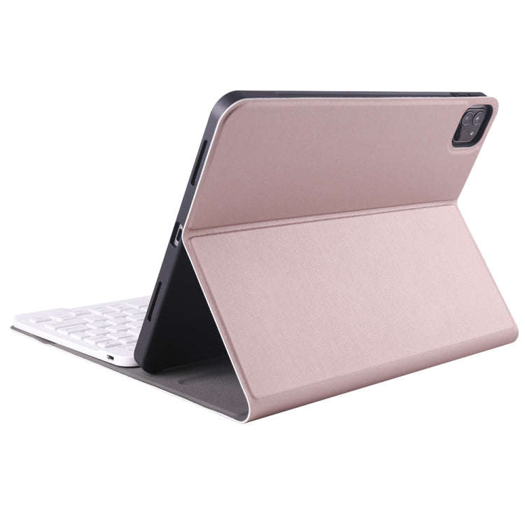 A11B Lambskin Texture Ultra-thin Bluetooth Keyboard Leather Case with Pen Holder For iPad Air 5 2...