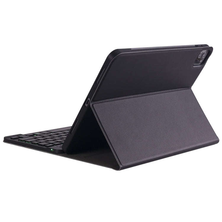 A11BS Lambskin Texture Ultra-thin Bluetooth Keyboard Leather Case with Pen Holder & Backlight For...