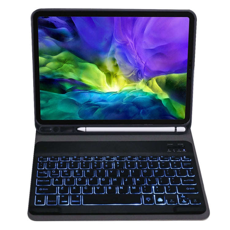 A11BS Lambskin Texture Ultra-thin Bluetooth Keyboard Leather Case with Pen Holder & Backlight For...