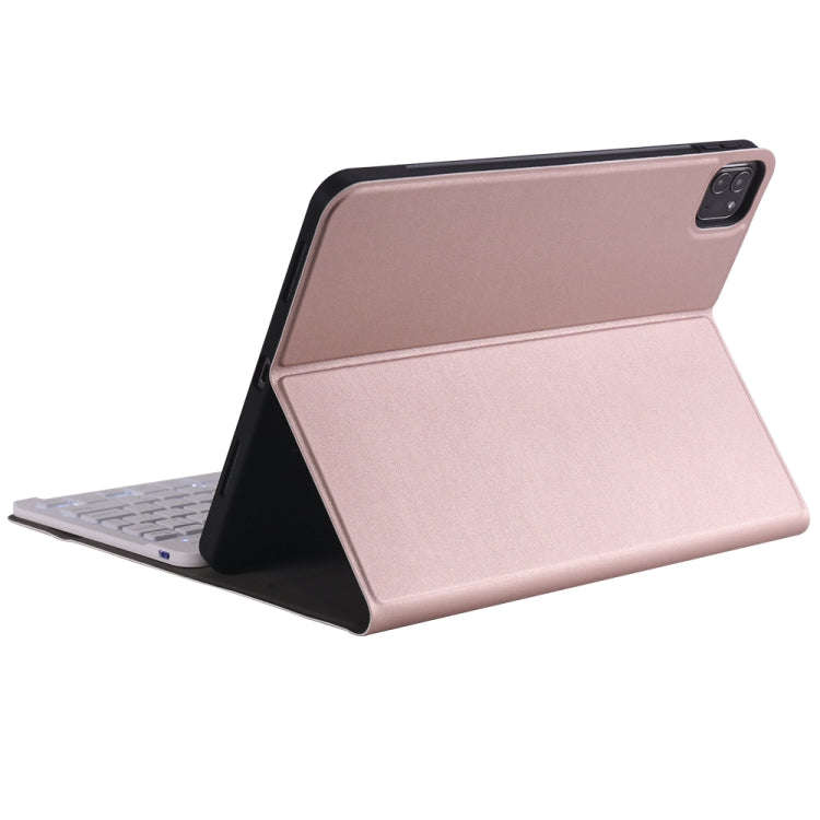 A11BS Lambskin Texture Ultra-thin Bluetooth Keyboard Leather Case with Pen Holder & Backlight For...