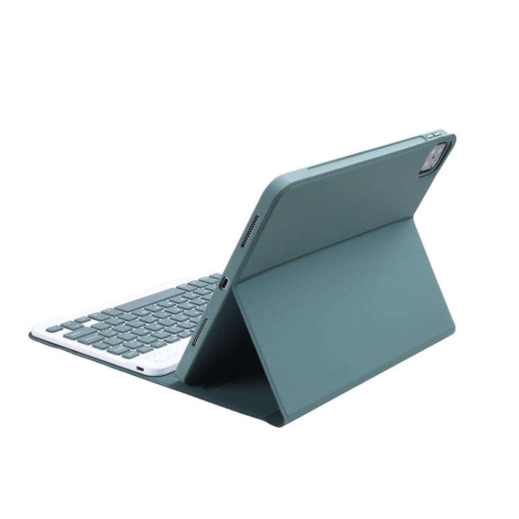 C-098B Candy Color Skin Feel Texture Bluetooth Keyboard Leather Case with Pen Holder For iPad Air...