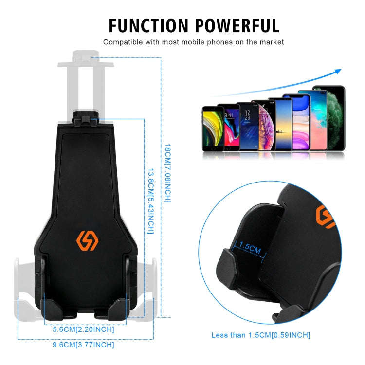 WUPP CS-1287A1 Motorcycle Bike Triangle Fixed Mobile Phone Holder(Black)