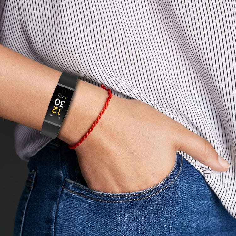For Realme Band RMA199 Solid Color Silicone Watch Band(Black)