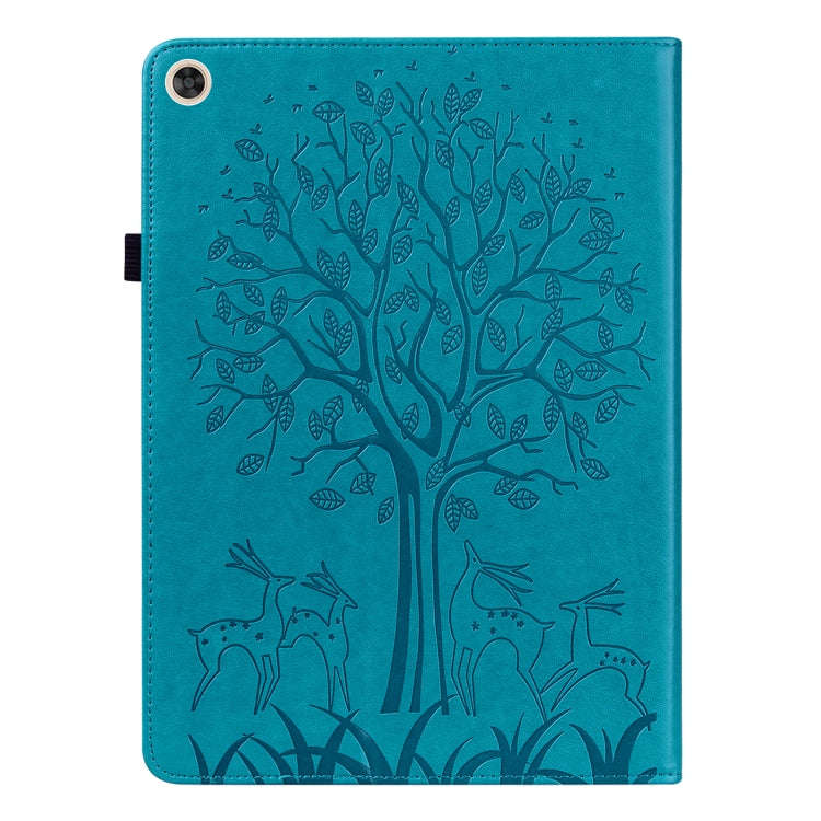 For Huawei MatePad T 10s 10.1 inch / T 10 9.7 inch Tree & Deer Pattern Pressed Printing Leather T...