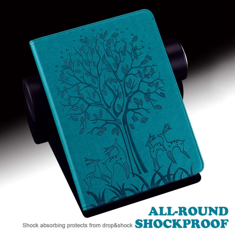 For Huawei MatePad T 10s 10.1 inch / T 10 9.7 inch Tree & Deer Pattern Pressed Printing Leather T...
