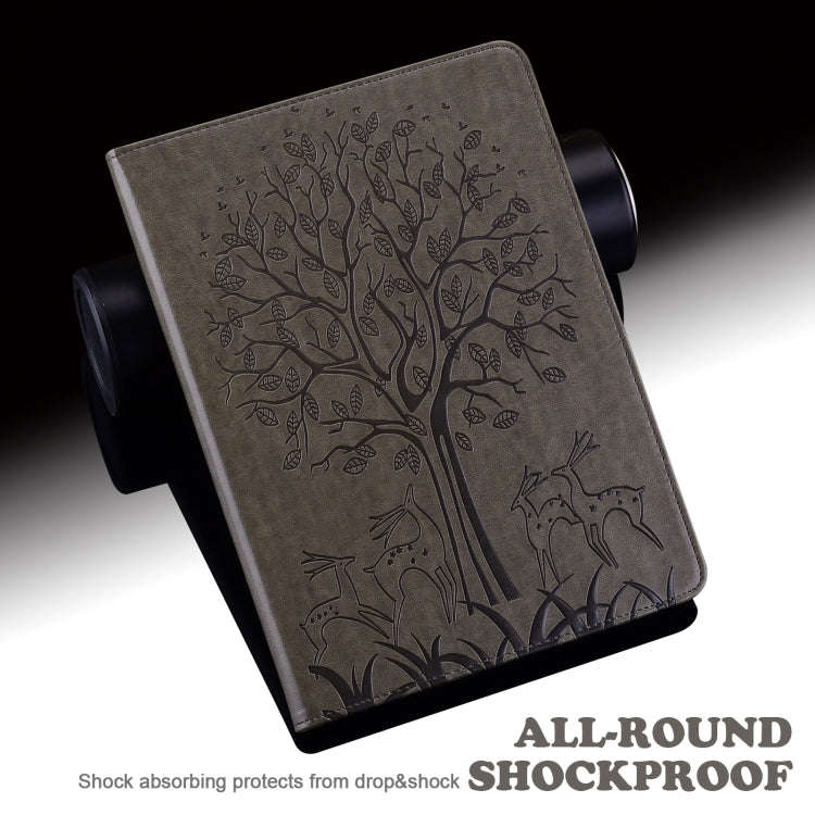 For Huawei MatePad T 10s 10.1 inch / T 10 9.7 inch Tree & Deer Pattern Pressed Printing Leather T...